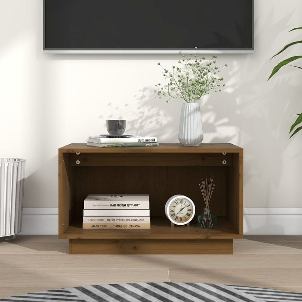 Vidaxl TV skrinka medovo-hnedá 60x35x35 cm masívna borovica